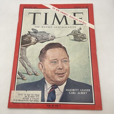 Time Magazine JANUARY 15TH  1965 Vol 85 #3 COVER IS MAJORITY LEADER CARL ALBERT