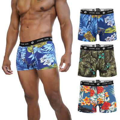 Herren Boxershorts 3er Pack Stark Soul  Hawaii Retro Baumwolle Neu mit Etikett