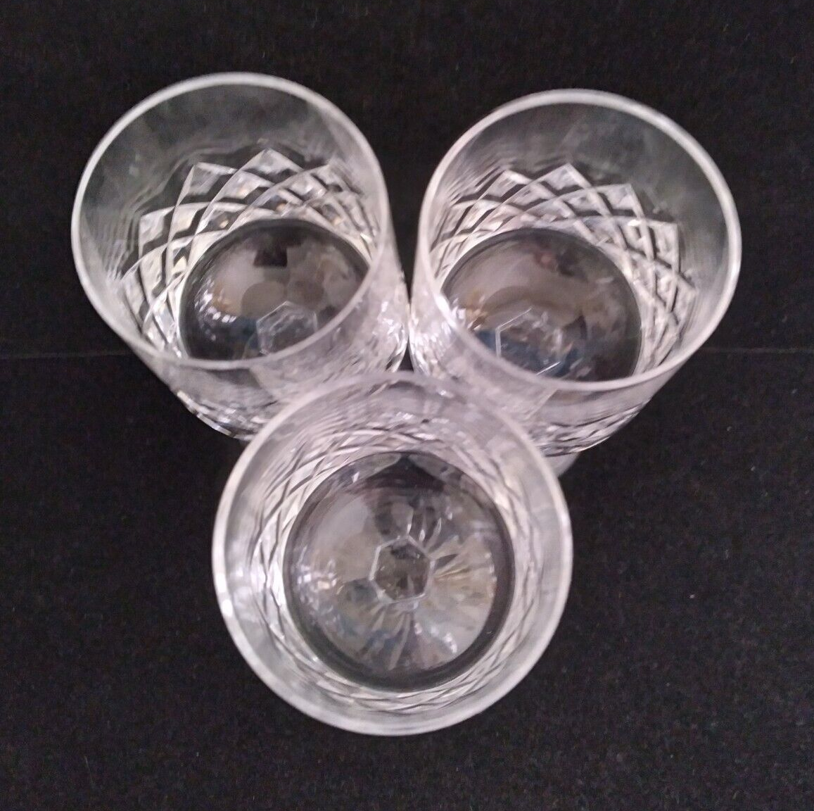 Set of 3 Vintage Parka Crystal Wine Glass Lead Stemware Korea 6