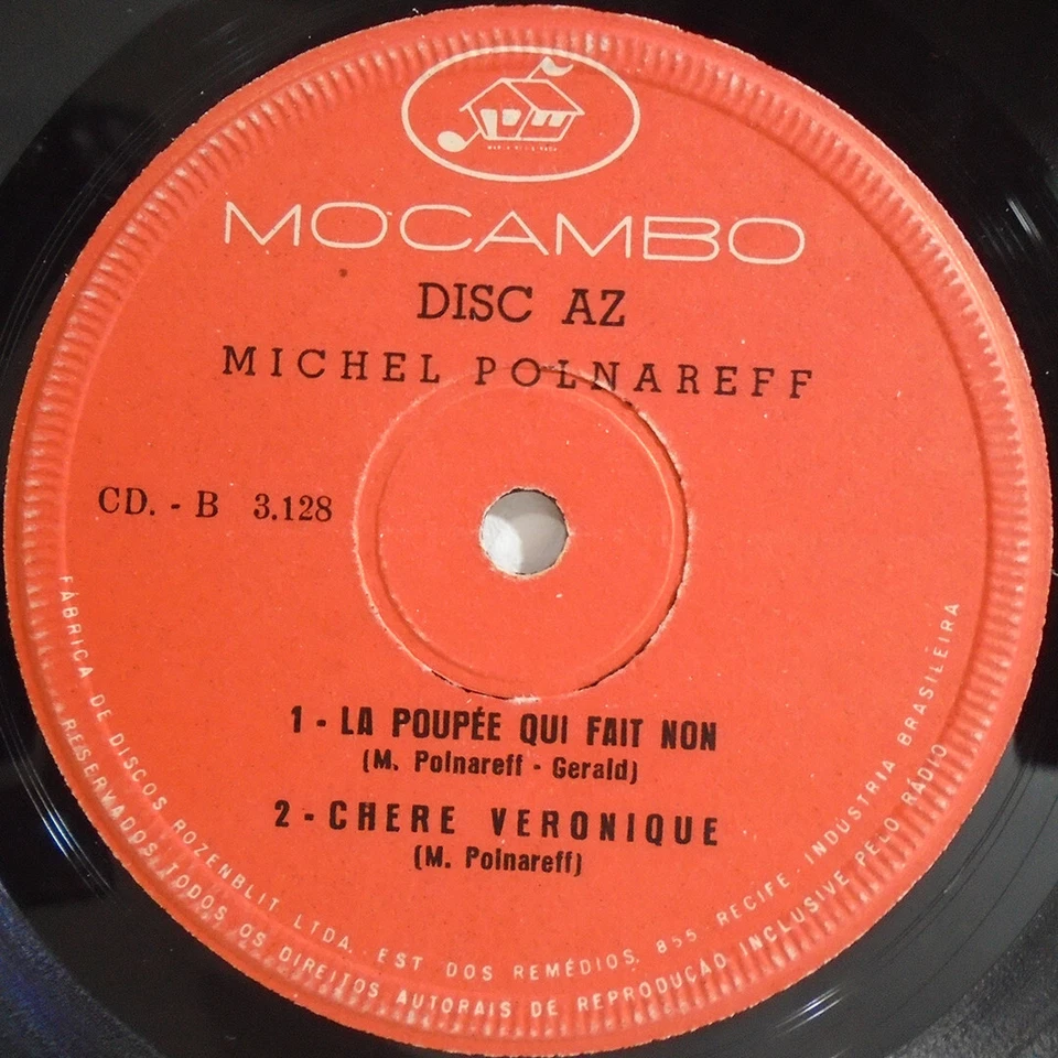 MICHEL POLNAREFF LOVE ME PLEASE LOVE ME BRAZIL 1967 7" ROZENBLIT MOCAMBO 3.128 - Image 3 of 4
