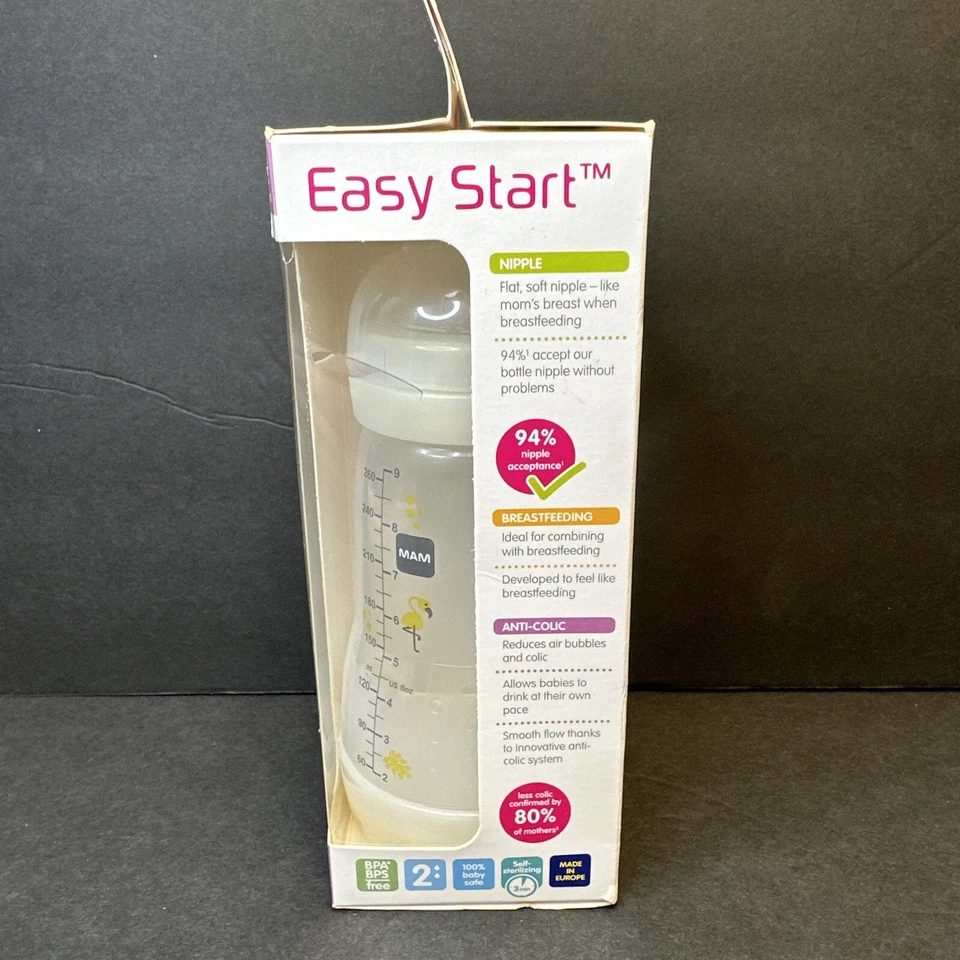 MAM Easy Start Anti-Colic Bottle, 9 oz 1-Count Baby Essentials, Medium Flow NEW - Image 2 of 4