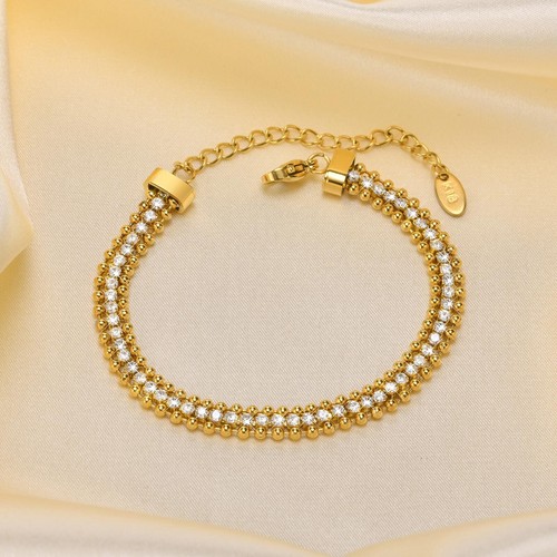 VNOX Adjustable Tennis Bracelets Women 18K Gold Plated Cubic Zirconia Dainty - Picture 8 of 10