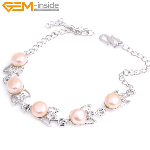 Brazalete de perlas cultivadas 6 mm - Enchapado en oro blanco Brazalete Joyería Dije - Imagen 6 de 34
