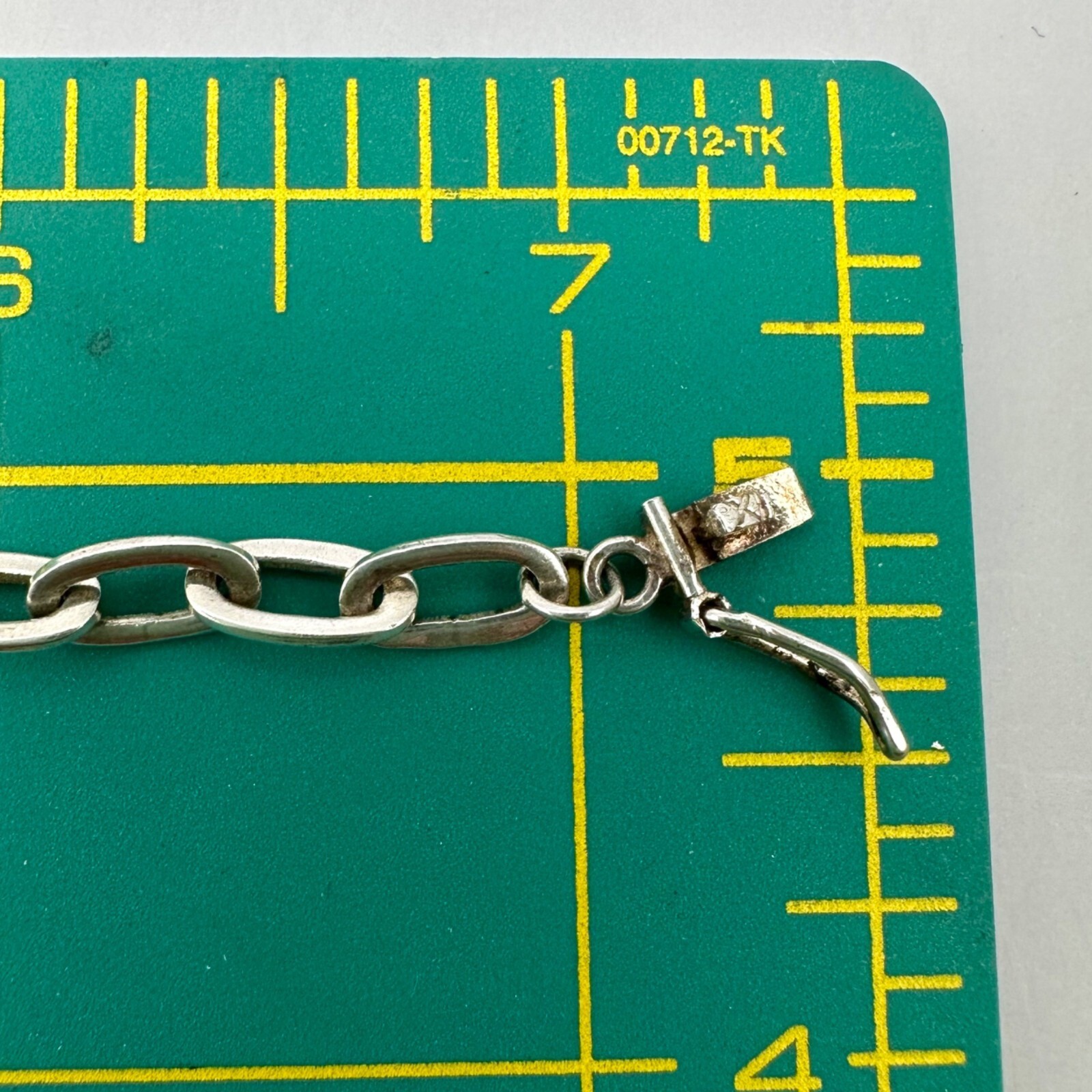 Clip Chain Link Bracelet Secure Box Clasp Boma Sterling Silver 7 1/4 Inches Long