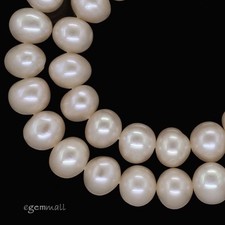 Peach Freshwater Pearl Egg Round Beads ap. 7.5mm 66266