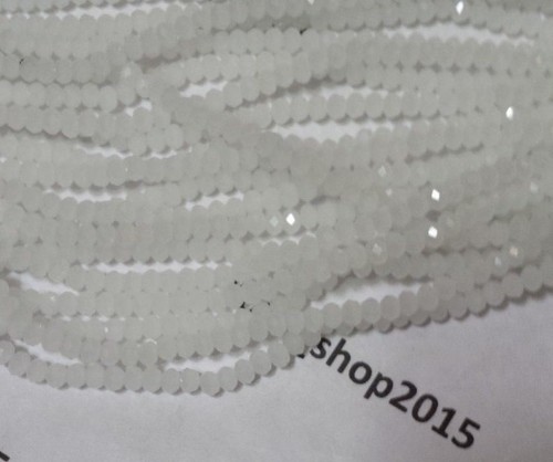 80 Faceted 3mm Rondelle Opaque Crystal Glass Loose Beads Jewellery making - Picture 23 of 59