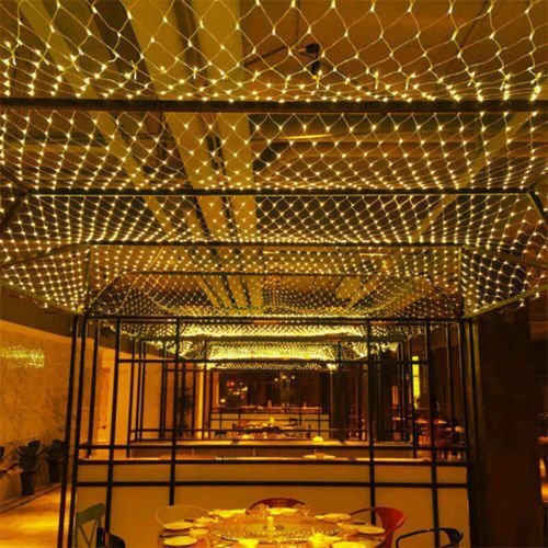 Solar Plug LED String Fairy Lights Net Mesh Curtain Wedding Garden National Day - Picture 12 of 21