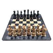 Gioco di scacchi scacchi scacchiera 12 pollici/30 cm incl. 32 scacchi nero/beige fossile