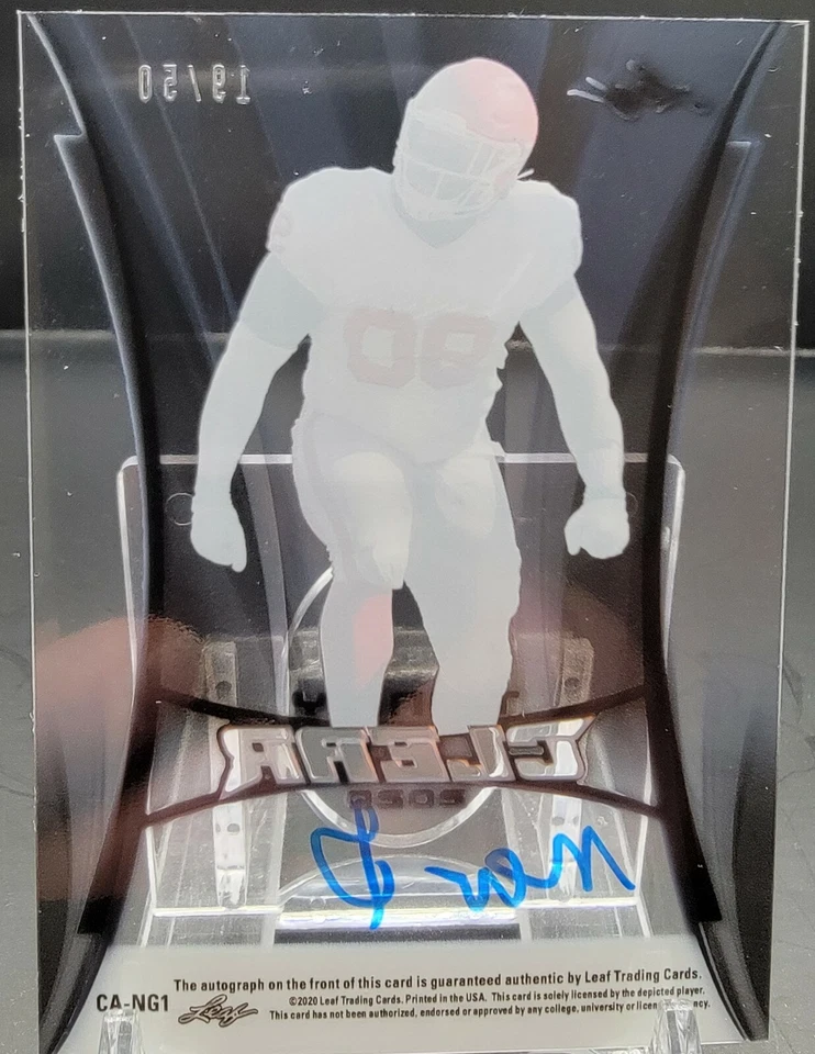 2020 Leaf Trinity Clear Neville Gallimore Rookie Auto #'d/50 Dallas Cowboys  - Image 2 of 2