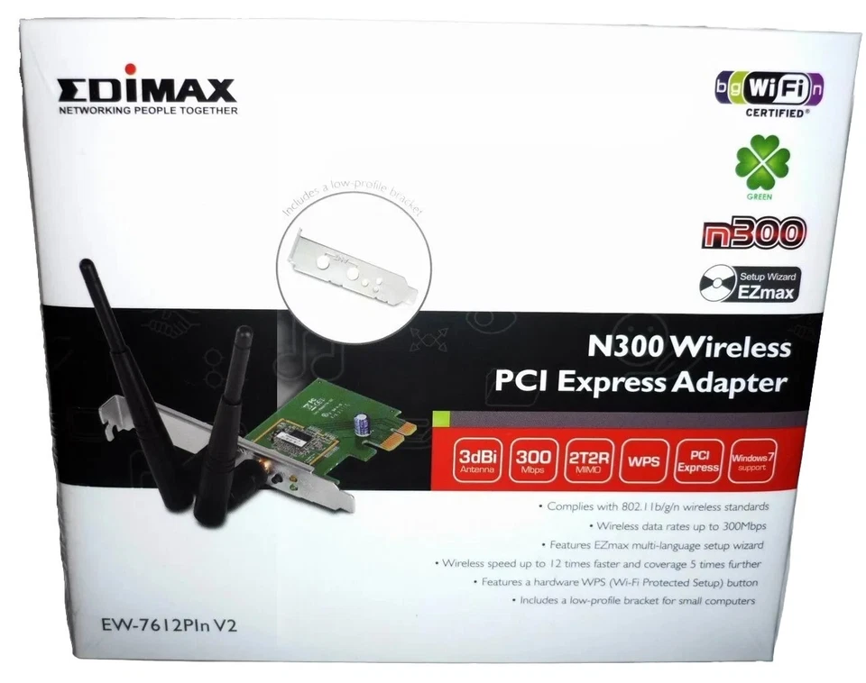 PCI Express WLAN Card Edimax EW-7612PIn V2 Board Stick 300Mbit WLAN Adapter - Image 2 of 4