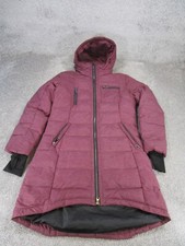 Oralay Jacket Womens Small Burgundy Red Puffer Parka Hooded Outdoor