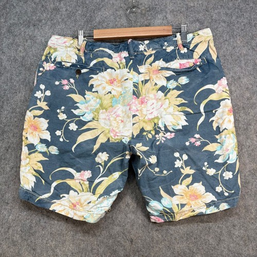 Polo Ralph Lauren Shorts Mens Size UK 38 Blue Floral Linen Hawaiian Straight Fit - Picture 5 of 13