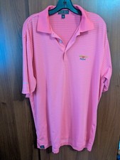 Mens peter Millar Summer Comfort polo shirt L large Pink Baltusrol Golf Club