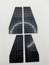 (4) LEGO Wing Wedge Plate Lot-BLACK- #30356 & 30355- Right and left Side