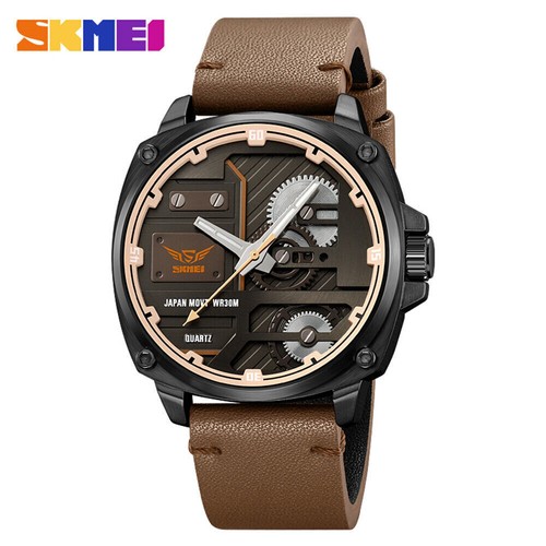 SKMEI Men Watch Brand Military Wristwatch Japan Movement Male Leather Watches - Picture 18 of 28