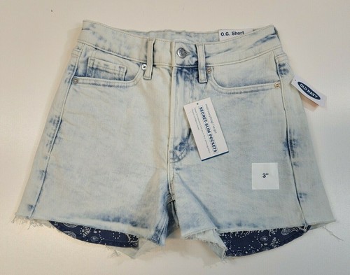OLD NAVY Women's Acid Wash Jean Shorts Size 2 High Waisted O.G. Straight NWT