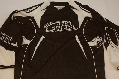 Men's Answer Padded Jersey Motocross Large Black/White Size XL - Picture 2 of 6