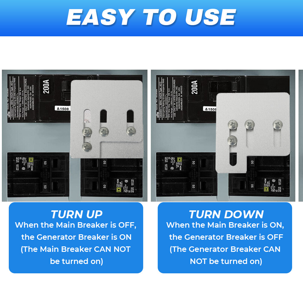 Generator Interlock Kit For Square D QO & Homeline 150 & 200 Amp  Panels