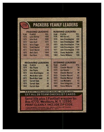 1977 TOPPS FOOTBALL #1-300 YOU PICK SEE PHOTOS OF EVERY CARD STARS *NEW LISTING* - Picture 301 of 433