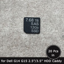 20pc of 7.68TB SAS SSD caddy label sticker for dell G14 2.5/3.5'' SFF LFF tray