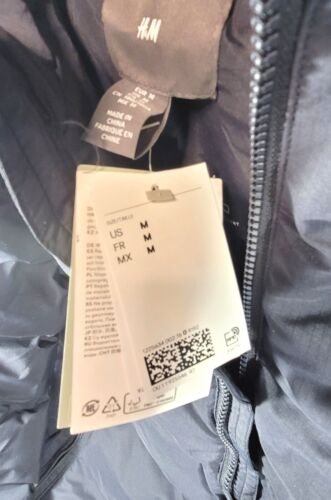 H&M Men's Regular Fit Puffer Jacket - Navy Blue - Size Medium - Picture 2 of 4