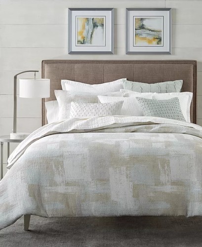 Hotel Collection 100% Linen Stripe Brushstroke Pillow Sham - EURO - Light Green - Picture 4 of 5