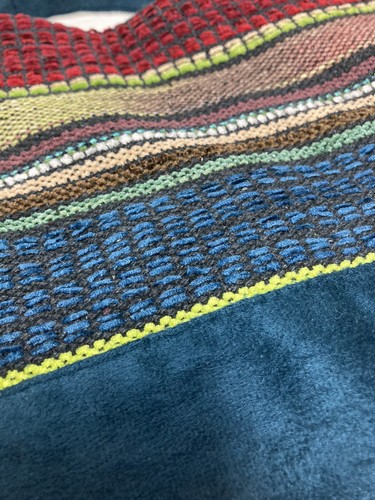 Pocketbook Canyon Sky Woven Colorful Faux Suede Adjustable Strap Snap Closure - Picture 4 of 11