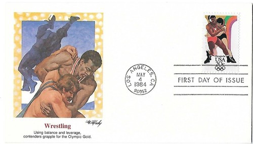 set of 5 '84 Summer Olympics Artmaster B4 and Fleetwood Cachets SC#2082-2085a - Picture 4 of 6