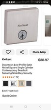 Kwikset Low Profile satin Nickel Square Contemporary Deadbolt Set