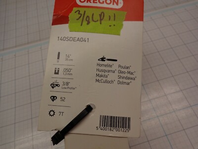 Oregon 140SDEA041 Chainsaw Guide Bar 14" .050" 3/8" LP 52 Drive Link | eBay
