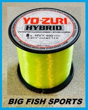 YO-ZURI HYBRID Fluorocarbon Fishing Line 8lb/600yd HIVIS NEW FREE USA SHIP 