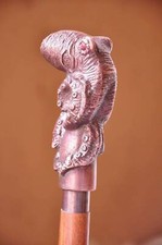 Antique Brass Octopus Handle Vintage Style Wooden Walking Stick Cane Gift Props.