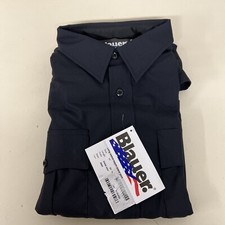 NEW BLAUER MENS LONG SLEEVE RAYON SHIRT 8900 DARK NAVY 17 x 32-33 