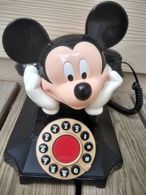 Vintage Disney Mickey Mouse Telemania Rotary Desk Phone Telephone