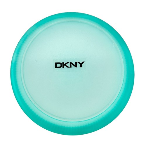 DKNY Aqua Ribbed Glass Bathroom 3 pc Set Soap Dispenser Toothbrush Holder Tray - Picture 5 of 11