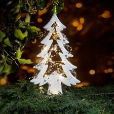 Scultura, Albero di Natale per davanzale, Decorazione da tavolo per Natale, Albero di Natale