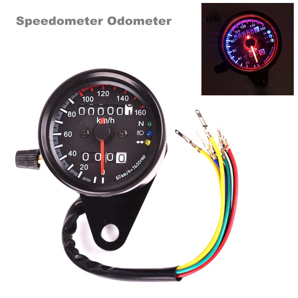 Motorcycle Bike LCD Digital Speedometer Odometer Mileage Gauge