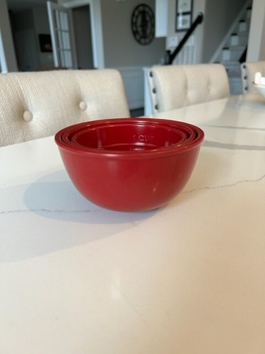 Prep Cook Bowl Red Cup Set Measuring Cups Melamine Nesting 1/2 cup - 2 cup - Picture 4 of 9
