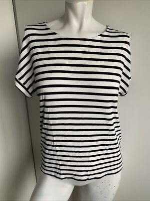 Geeen Envelope medium white short sleeve boat neck striped T-shirt