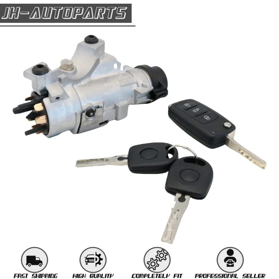 Conjunto de cilindro de trava de ignição com chaves 4B0905851P para VW 02-10 Beetle - Imagem 4 de 4
