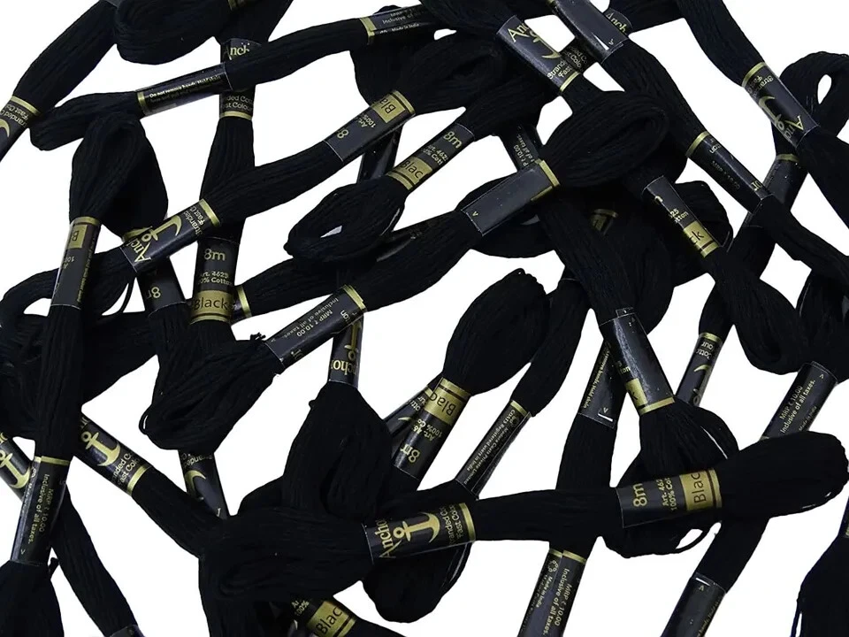 Anchor Threads Stranded Cotton Thread Floss Cross Stitch Hand Embroidery Black - Image 3 of 4