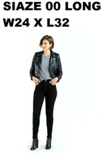Levi's 721 Jeans High Rise Skinny Black Size 00LONG  Women's W24 X L32 (1683)2