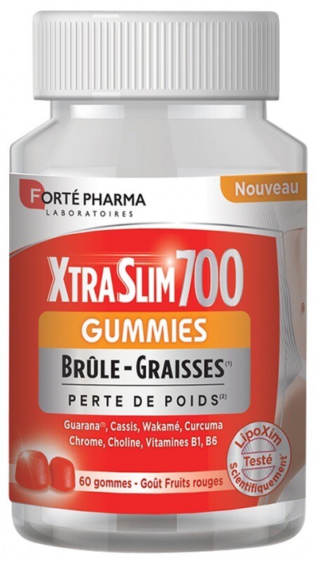 Gummies brûleur de graisse Xtra slim 700 goût fruits rouges de 60 gommes