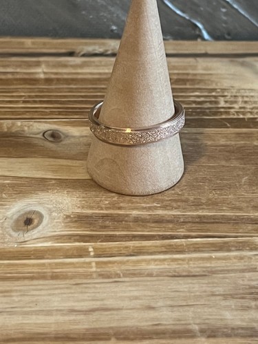 Rose Gold Tungsten Wedding Band Ring Textured W/ Solid Tungsten 4mm Width~ New - Picture 7 of 7