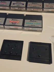 Vectrex Empty Cartridge Shells Lot of 18 Original with Box Protectors Very Good