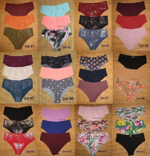 3 Victoria's Secret Panties Raw Cut No Show Cheeky Medium You choose - 第 1/13 張圖片