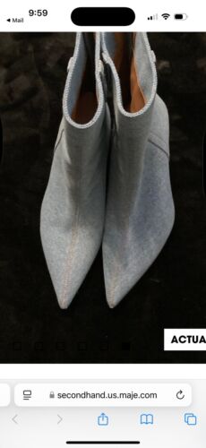 Maje Women denim boots with pointed toe size 37 - Picture 2 of 4