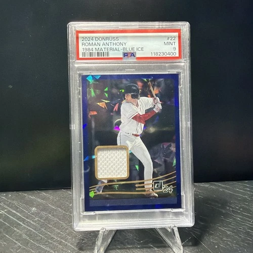 2024 Panini Donruss Retro 1984 Materials Roman Anthony #22 Blue Ice PSA 9 POP 1!