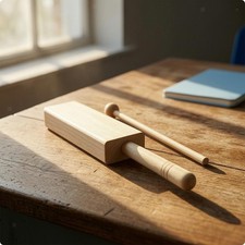 Wood Block with Beater Sonorous Woodblock Projecting for Students, Beginners