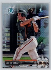 2017 BOWMAN DRAFT #BDC-2 JACOB GONZALEZ CHROME REFRACTOR SAN FRANCISCO GIANTS